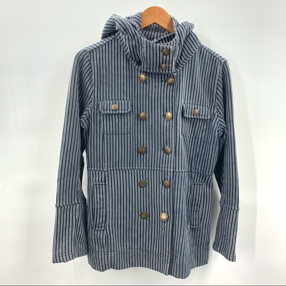 Hurley Striped Buttoned Hoodie Jacket Women's Size Medium